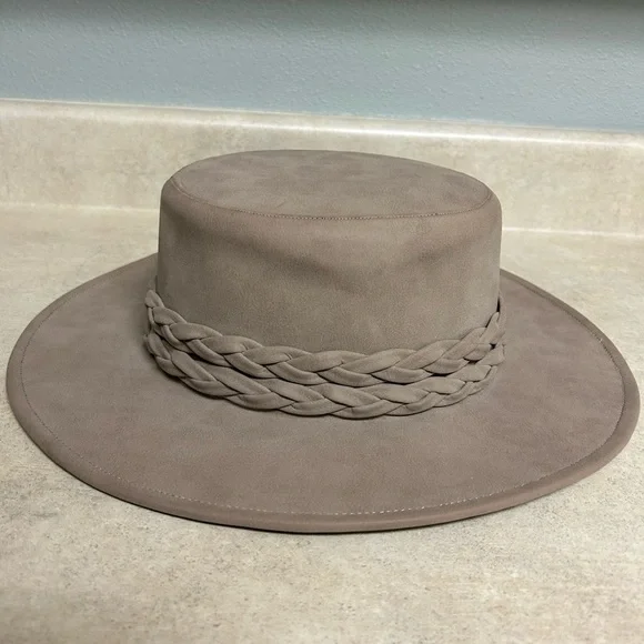Anthropologie ASN braided rancher Taupe Wide-Brim Hat - Picture 3 of 6